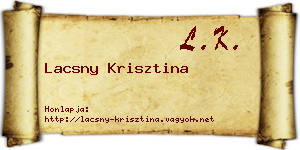 Lacsny Krisztina névjegykártya